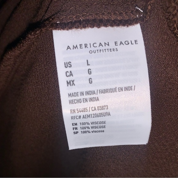 NWT American Eagle Outfitters Brown Ruffle Mini Dress Size L - Picture 8 of 10